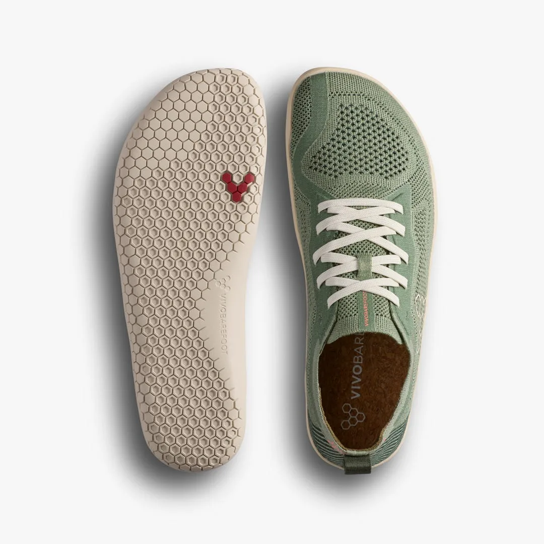 Кроссовки Vivobarefoot Primus Lite Knit Natural — женская модель, приглушённый зелёный, фото 3