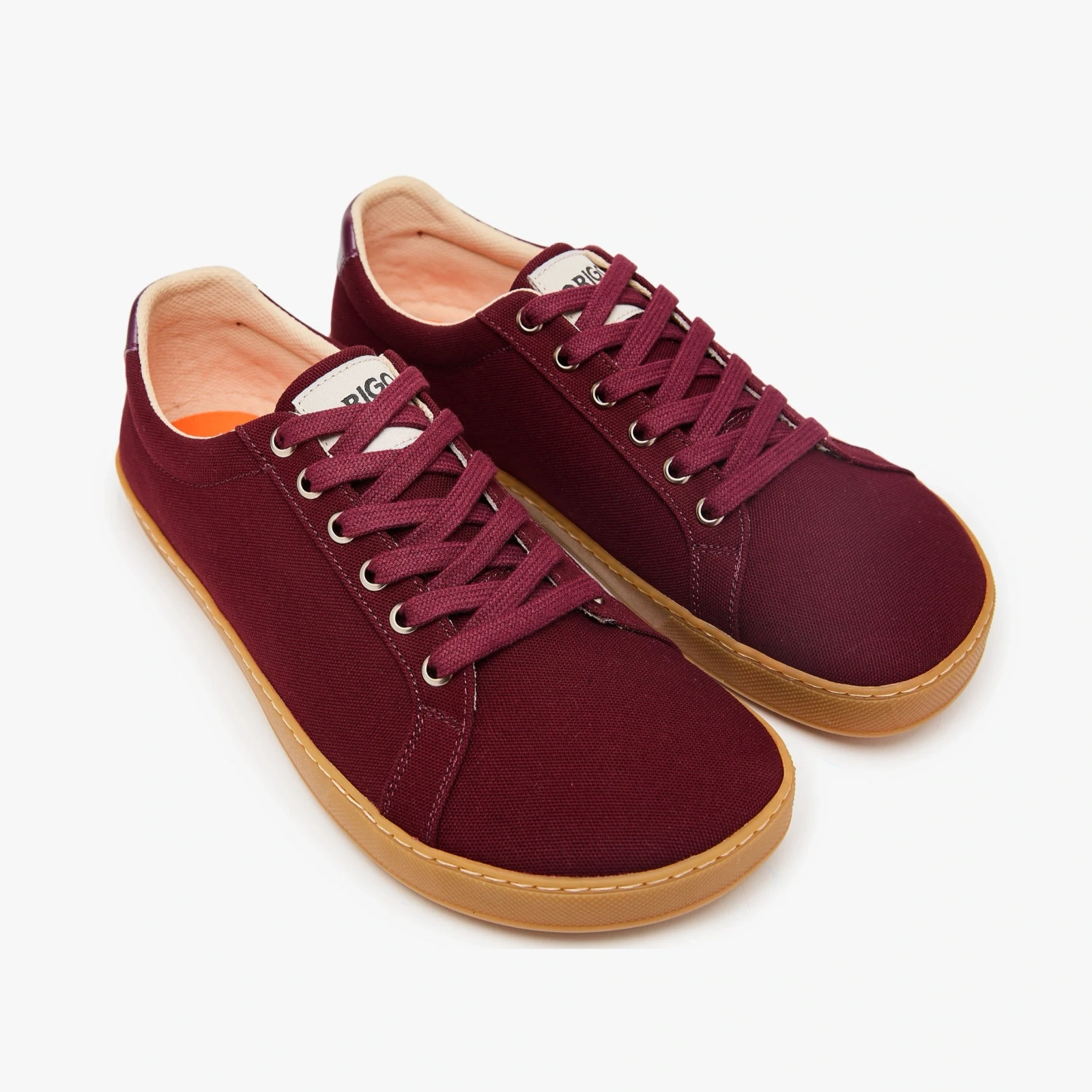 Босоногие кеды Origo Everyday Sneaker Gen 4 — бордовый с янтарной подошвой, фото 2